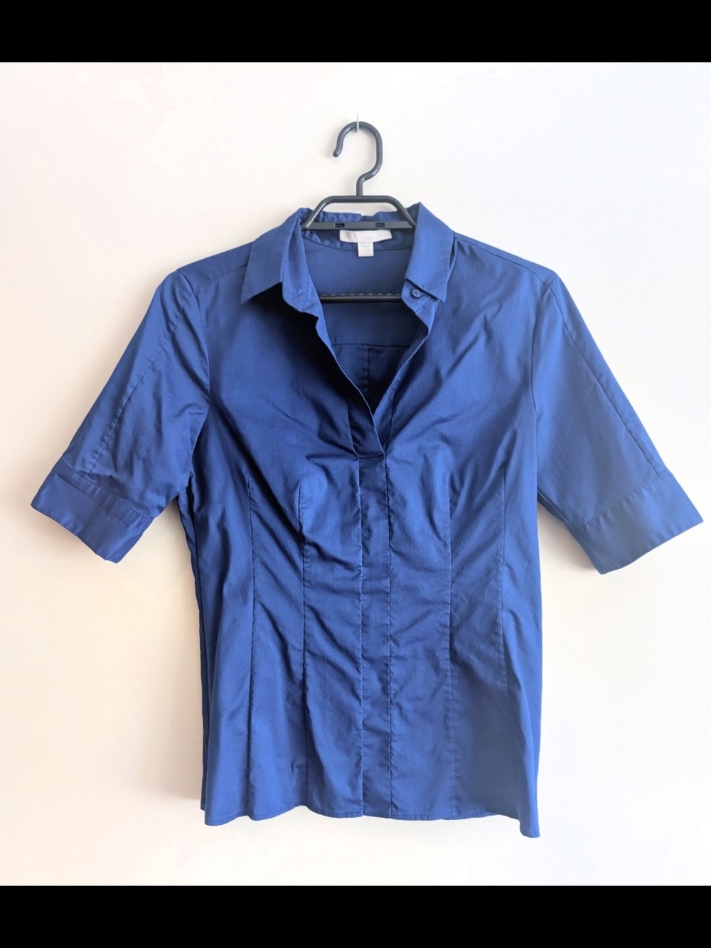 BOSS Women's Short-Sleeve Dress Shirt in Cobalt Blue